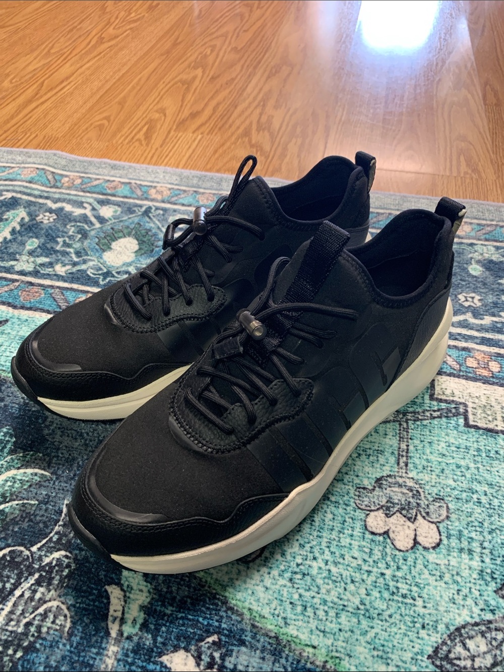 Ugg sneakers black platform 8.5 leather shoes